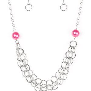 Paparazzi Daring Diva Hot Pink Necklace and Earring Set